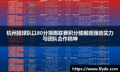 杭州排球队以80分领跑联赛积分榜展现强劲实力与团队合作精神